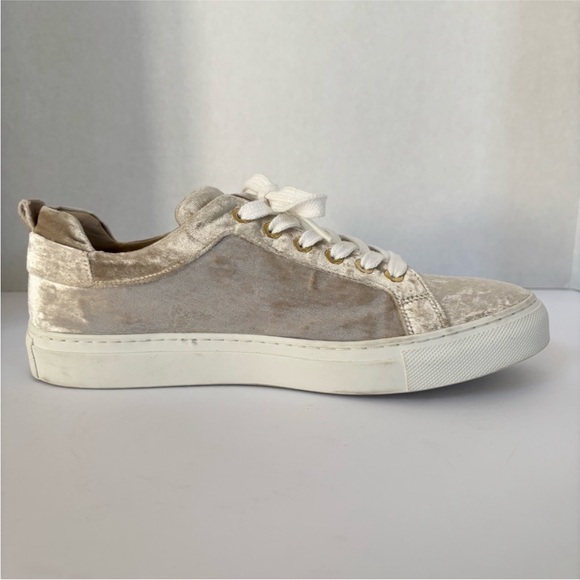 M Gemi Palestra Velvet Sneakers Italian Designer Shoes Beige Size 38 US 7.5 8 - Picture 6 of 12